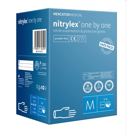 Купити Рукавички нітрилові NITRYLEX one by one, S, 200 шт.	